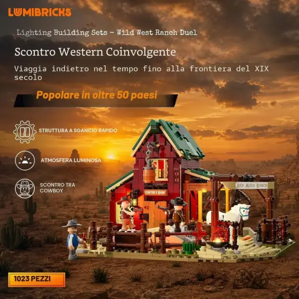 LUMIBRICKS Ranch Duel - ranch del Far West con duello e illuminazione LED — 5 LUMIBRICKS Ranch Duel - ranch del Far West con duello e illuminazione LED — 5
