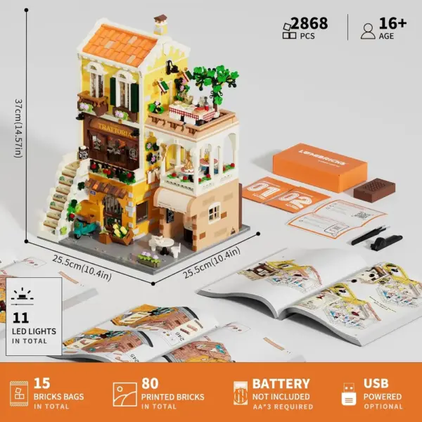 LUMIBRICKS Restaurant italien - Pizzeria et café modulaires à construire, 2 868 pièces et éclairage LED — 3 LUMIBRICKS Restaurant italien - Pizzeria et café modulaires à construire, 2 868 pièces et éclairage LED — 3