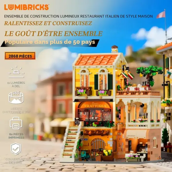 LUMIBRICKS Restaurant italien - Pizzeria et café modulaires à construire, 2 868 pièces et éclairage LED — 4 LUMIBRICKS Restaurant italien - Pizzeria et café modulaires à construire, 2 868 pièces et éclairage LED — 4