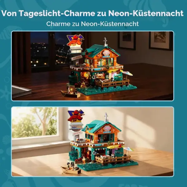 LUMIBRICKS Küsten-Seafood-Restaurant - Retro-Hafendiner mit 15 Lichtpunkten — 5 LUMIBRICKS Küsten-Seafood-Restaurant - Retro-Hafendiner mit 15 Lichtpunkten — 5