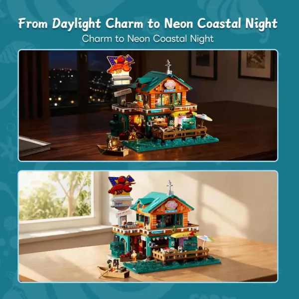 LUMIBRICKS Seafood Restaurant - Coastal modular building set with 15 LED lights, 2,484 pieces — 5 LUMIBRICKS Seafood Restaurant - Coastal modular building set with 15 LED lights, 2,484 pieces — 5