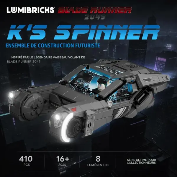 LUMIBRICKS K’s Spinner - Véhicule volant Blade Runner 2049 à construire avec LED, 410 pièces — 3 LUMIBRICKS K’s Spinner - Véhicule volant Blade Runner 2049 à construire avec LED, 410 pièces — 3