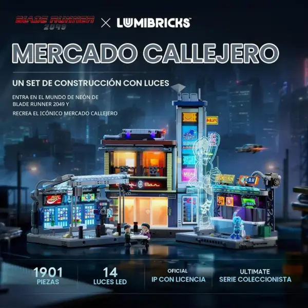 LUMIBRICKS Blade Runner 2049 Street Market - Mercado callejero de neón iluminado — 2 LUMIBRICKS Blade Runner 2049 Street Market - Mercado callejero de neón iluminado — 2