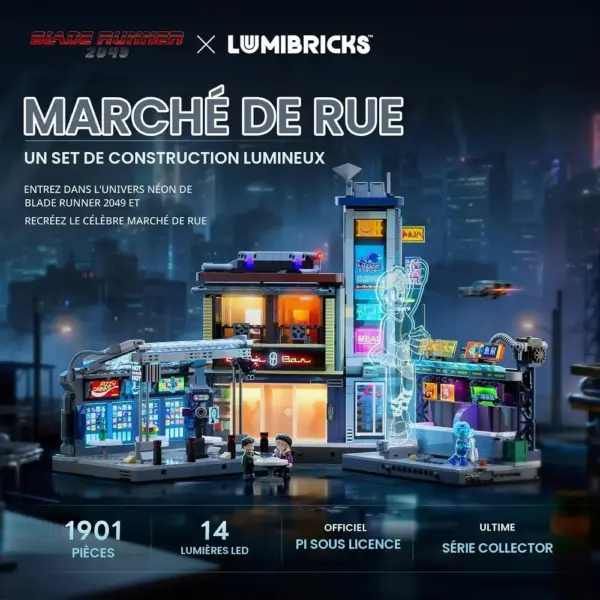 LUMIBRICKS Street Market - Marché néon Blade Runner 2049 à construire avec éclairage, 1 901 pièces — 2 LUMIBRICKS Street Market - Marché néon Blade Runner 2049 à construire avec éclairage, 1 901 pièces — 2