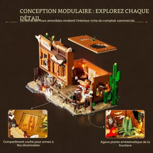 LUMIBRICKS Fur Trading Post - Comptoir d’échange de la frontière à construire avec LED, 1 432 pièces — 5 LUMIBRICKS Fur Trading Post - Comptoir d’échange de la frontière à construire avec LED, 1 432 pièces — 5