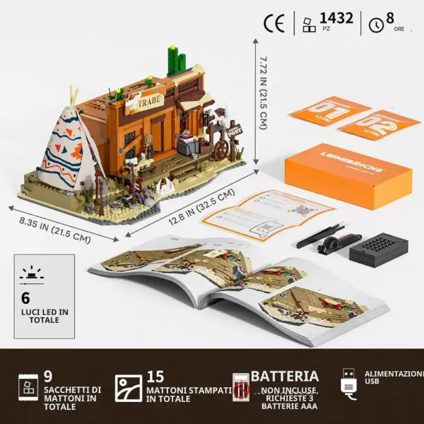 LUMIBRICKS Western Fur Trading Post - emporio delle pellicce con illuminazione LED — 5 LUMIBRICKS Western Fur Trading Post - emporio delle pellicce con illuminazione LED — 5