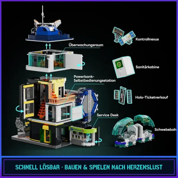 LUMIBRICKS Schwebezug-Station - Cyberpunk-Bahnhof mit Lichttunnel — 3 LUMIBRICKS Schwebezug-Station - Cyberpunk-Bahnhof mit Lichttunnel — 3