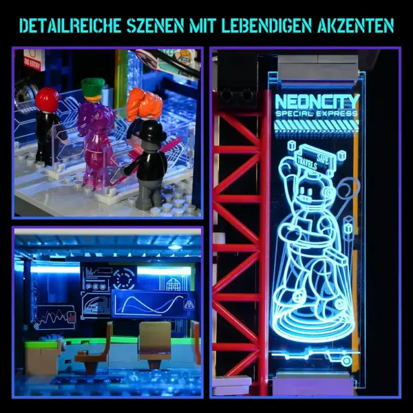 LUMIBRICKS Schwebezug-Station - Cyberpunk-Bahnhof mit Lichttunnel — 5 LUMIBRICKS Schwebezug-Station - Cyberpunk-Bahnhof mit Lichttunnel — 5