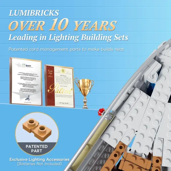 LUMIBRICKS The Sailboat - Vacation Series single-mast sailboat with LED lights, 1,640 pieces — 4 LUMIBRICKS The Sailboat - Vacation Series single-mast sailboat with LED lights, 1,640 pieces — 4
