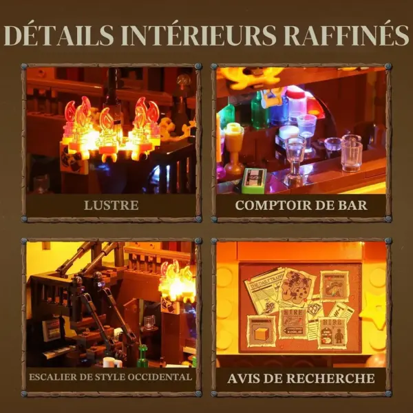LUMIBRICKS Western Saloon - Taverne du Far West à construire avec éclairage LED, 2 016 pièces — 4 LUMIBRICKS Western Saloon - Taverne du Far West à construire avec éclairage LED, 2 016 pièces — 4