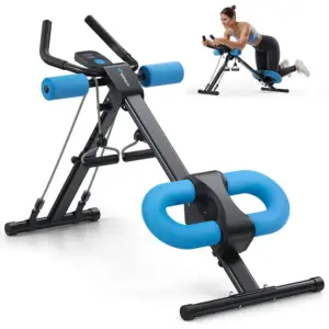 MERACH 2314 - Klappbarer Bauchtrainer mit LCD und Rollen — 1