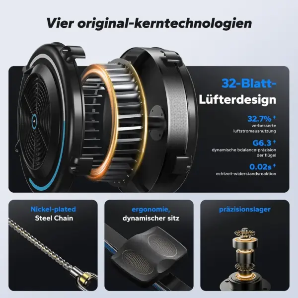 MERACH MR-R11 - Luftwiderstand-Rudergerät mit 10 Stufen und App — 4 MERACH MR-R11 - Luftwiderstand-Rudergerät mit 10 Stufen und App — 4