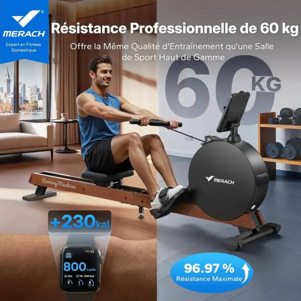 MERACH MR-R21B2 - Rameur auto-alimenté 60 kg de résistance — 2 MERACH MR-R21B2 - Rameur auto-alimenté 60 kg de résistance — 2