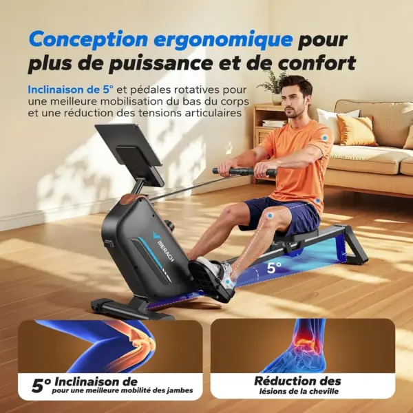 MERACH MR-R15 - Rameur magnétique rail allongé 130 cm — 4 MERACH MR-R15 - Rameur magnétique rail allongé 130 cm — 4