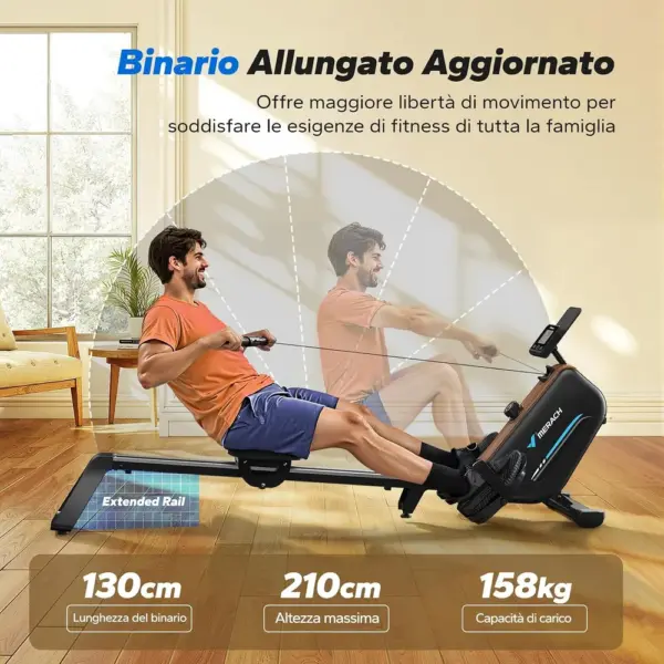 MERACH MR-R15 - Vogatore magnetico con guida da 130 cm — 2 MERACH MR-R15 - Vogatore magnetico con guida da 130 cm — 2