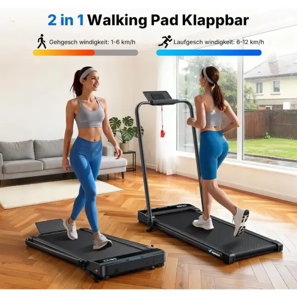MERACH T19B3 - 3-in-1 Walking Pad mit Handlauf, bis 12 km/h — 2 MERACH T19B3 - 3-in-1 Walking Pad mit Handlauf, bis 12 km/h — 2