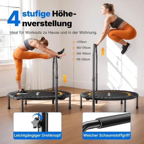 MERACH MR-2420B1 - Klappbares Fitness-Trampolin 102 cm mit Griff — 2 MERACH MR-2420B1 - Klappbares Fitness-Trampolin 102 cm mit Griff — 2