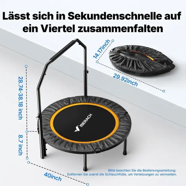 MERACH MR-2420B1 - Klappbares Fitness-Trampolin 102 cm mit Griff — 5 MERACH MR-2420B1 - Klappbares Fitness-Trampolin 102 cm mit Griff — 5
