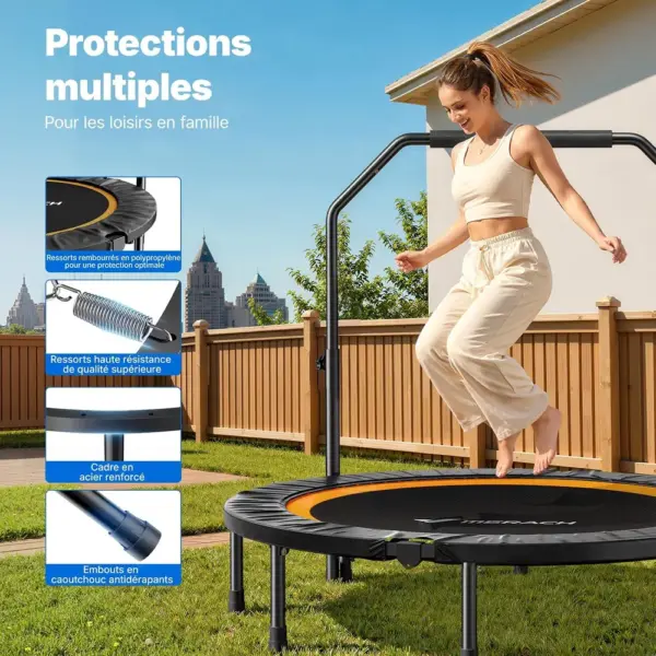 MERACH MR-2420B2 - Trampoline fitness pliable avec barre en U — 5 MERACH MR-2420B2 - Trampoline fitness pliable avec barre en U — 5