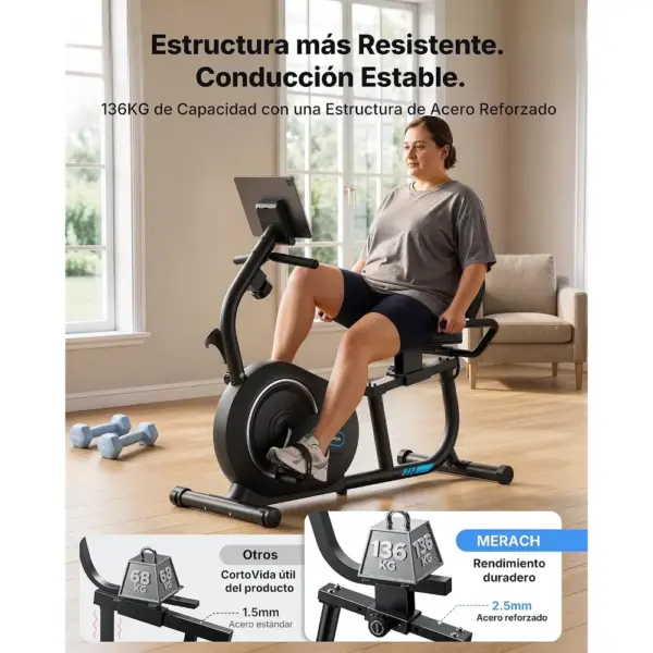 MERACH S08 - Bicicleta reclinada magnética de 8 niveles — 5 MERACH S08 - Bicicleta reclinada magnética de 8 niveles — 5
