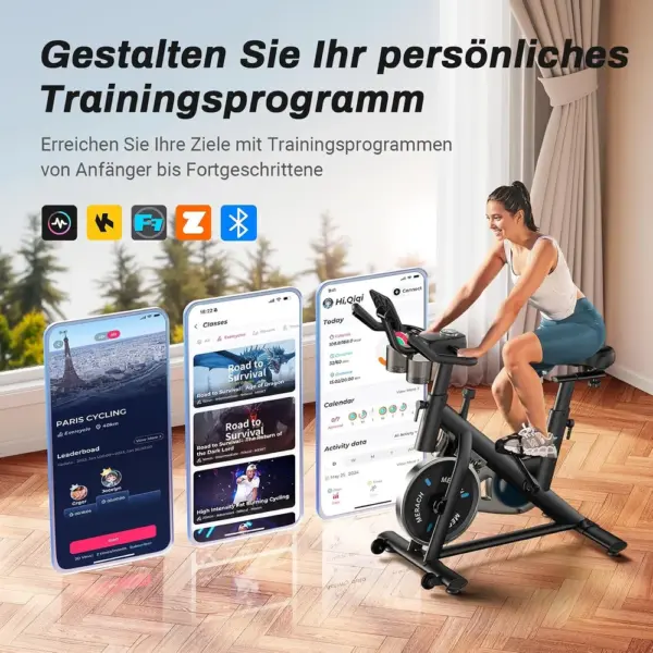 MERACH S26 - Leiser Heimtrainer mit Riemenantrieb und Federsattel — 2 MERACH S26 - Leiser Heimtrainer mit Riemenantrieb und Federsattel — 2