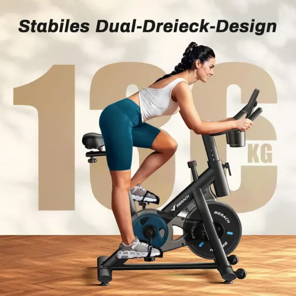 MERACH S26 - Leiser Heimtrainer mit Riemenantrieb und Federsattel — 4 MERACH S26 - Leiser Heimtrainer mit Riemenantrieb und Federsattel — 4