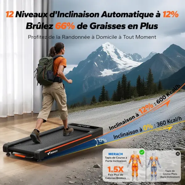 MERACH MR-T25B2 - Tapis de marche W50, inclinaison automatique 12 % — 4 MERACH MR-T25B2 - Tapis de marche W50, inclinaison automatique 12 % — 4