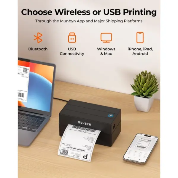 MUNBYN 130B - Bluetooth 4x6 shipping label printer — 3 MUNBYN 130B - Bluetooth 4x6 shipping label printer — 3
