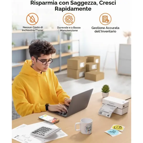 MUNBYN 130B - Stampante per etichette termica Bluetooth 4x6 — 4 MUNBYN 130B - Stampante per etichette termica Bluetooth 4x6 — 4