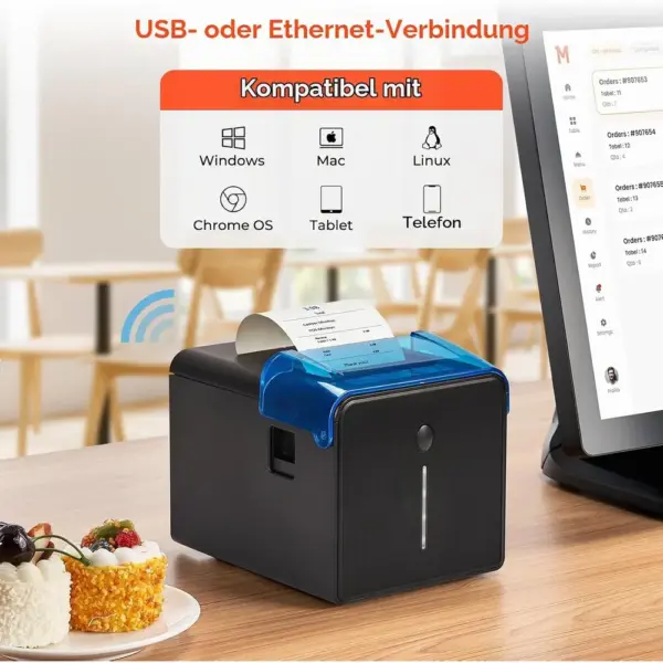 MUNBYN ITPP905 - WLAN Bondrucker 80 mm mit ölfester Abdeckung — 2 MUNBYN ITPP905 - WLAN Bondrucker 80 mm mit ölfester Abdeckung — 2
