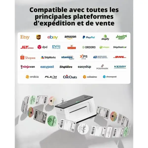 MUNBYN 941BP - Imprimante d’étiquettes thermique 300 dpi Bluetooth — 5 MUNBYN 941BP - Imprimante d’étiquettes thermique 300 dpi Bluetooth — 5