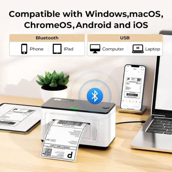 MUNBYN 941B - Desktop Bluetooth 4x6 label printer — 2 MUNBYN 941B - Desktop Bluetooth 4x6 label printer — 2