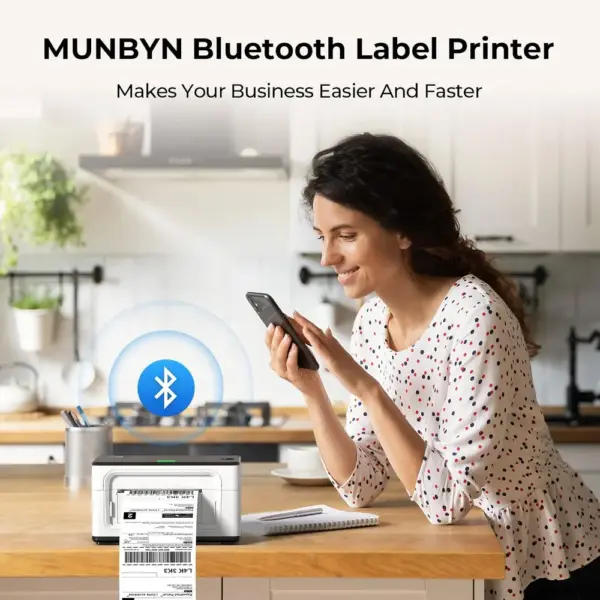 MUNBYN 941B - Imprimante d’étiquettes thermique Bluetooth 4 x 6 — 5 MUNBYN 941B - Imprimante d’étiquettes thermique Bluetooth 4 x 6 — 5