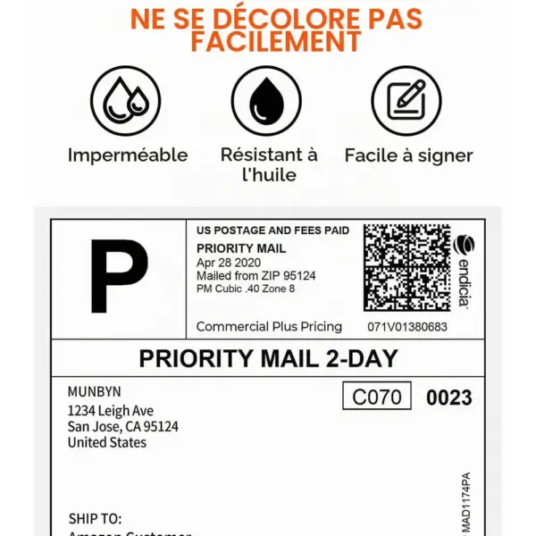 MUNBYN 4XL - 500 étiquettes thermiques d’expédition 10 x 15 cm — 2 MUNBYN 4XL - 500 étiquettes thermiques d’expédition 10 x 15 cm — 2