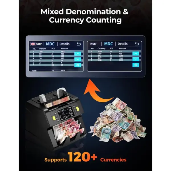 MUNBYN IMC21 - Mixed denomination money counter for GBP and more — 2 MUNBYN IMC21 - Mixed denomination money counter for GBP and more — 2