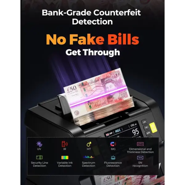 MUNBYN IMC21 - Mixed denomination money counter for GBP and more — 4 MUNBYN IMC21 - Mixed denomination money counter for GBP and more — 4