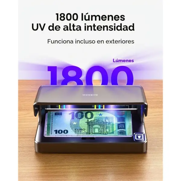 MUNBYN IMC26 - Detector de billetes falsos UV y luz blanca recargable — 2 MUNBYN IMC26 - Detector de billetes falsos UV y luz blanca recargable — 2