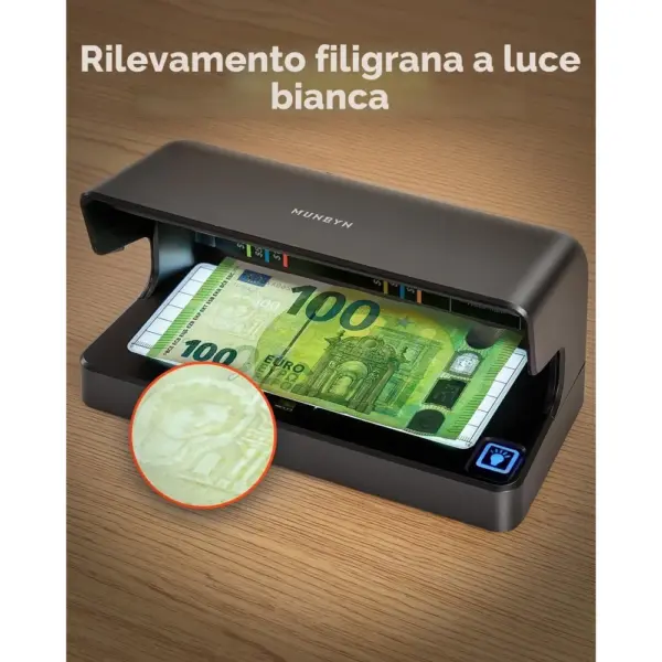 MUNBYN IMC26 - Rilevatore di banconote false UV portatile e ricaricabile — 4 MUNBYN IMC26 - Rilevatore di banconote false UV portatile e ricaricabile — 4