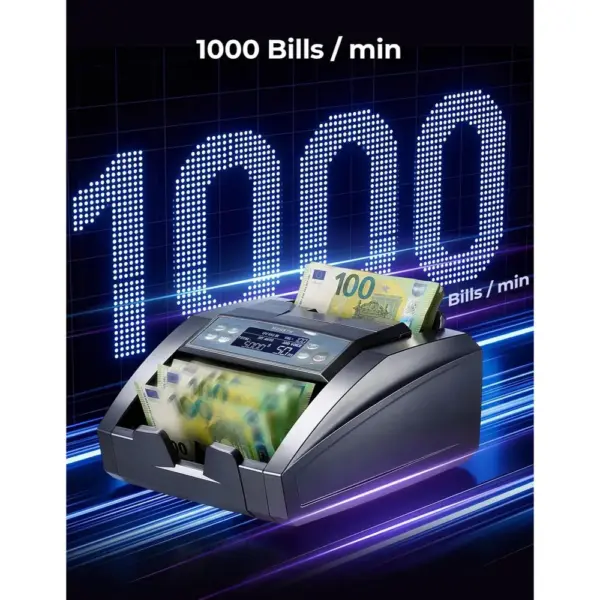 MUNBYN IMC27 - Conta banconote con verifica UV/MG/IR/MT, EUR e USD — 4 MUNBYN IMC27 - Conta banconote con verifica UV/MG/IR/MT, EUR e USD — 4