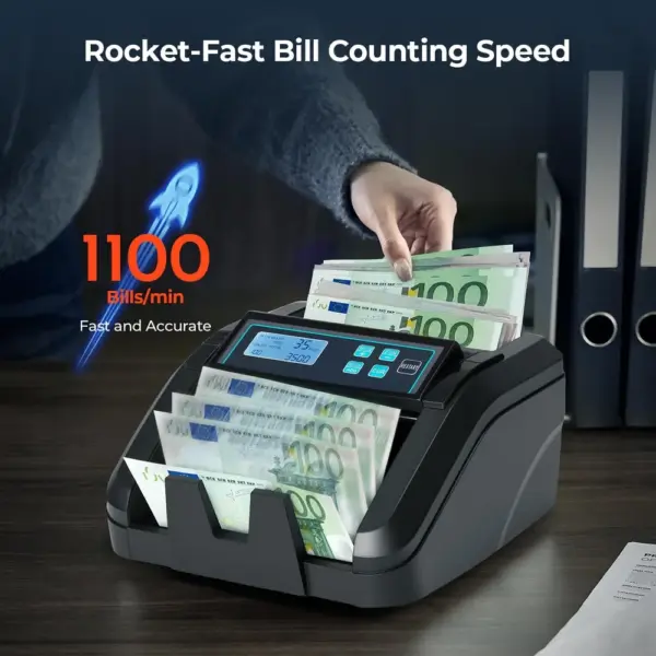MUNBYN IMC51 - Compteuse de billets en euros 1100 billets/min — 3 MUNBYN IMC51 - Compteuse de billets en euros 1100 billets/min — 3
