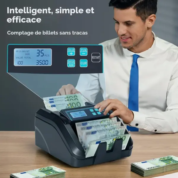 MUNBYN IMC51 - Compteuse de billets en euros 1100 billets/min — 5 MUNBYN IMC51 - Compteuse de billets en euros 1100 billets/min — 5