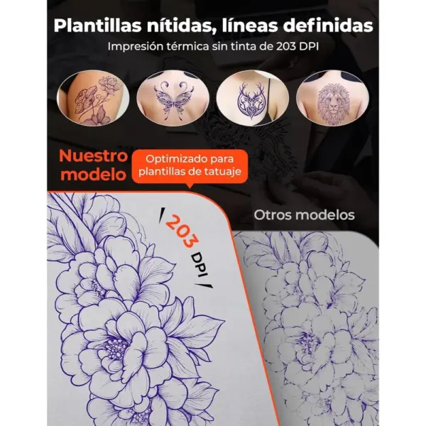 MUNBYN ITP05S - Impresora de plantillas de tatuaje Bluetooth, negra — 2 MUNBYN ITP05S - Impresora de plantillas de tatuaje Bluetooth, negra — 2