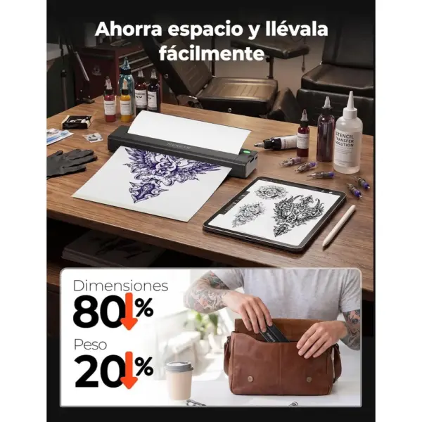 MUNBYN ITP05S - Impresora de plantillas de tatuaje Bluetooth, negra — 5 MUNBYN ITP05S - Impresora de plantillas de tatuaje Bluetooth, negra — 5
