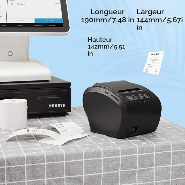 MUNBYN P047 Wi-Fi - Imprimante ticket de caisse 80 mm Wi-Fi, USB et Ethernet — 4 MUNBYN P047 Wi-Fi - Imprimante ticket de caisse 80 mm Wi-Fi, USB et Ethernet — 4