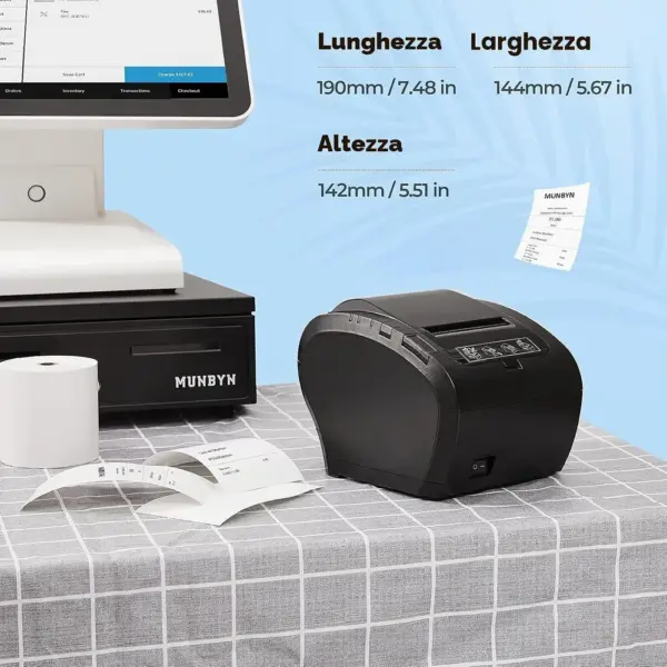 MUNBYN ITPP047-USEW - Stampante scontrini 80 mm Wi-Fi, USB ed Ethernet — 4 MUNBYN ITPP047-USEW - Stampante scontrini 80 mm Wi-Fi, USB ed Ethernet — 4