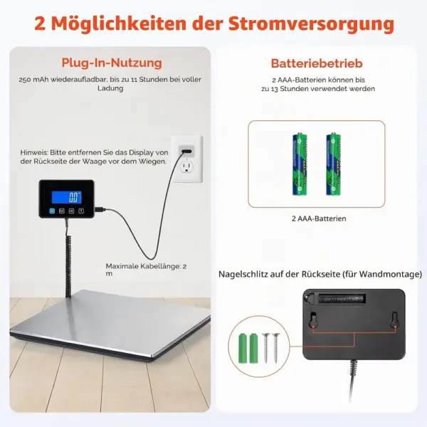 MUNBYN Paketwaage 300 kg - Plattformwaage mit separatem Bedienteil — 3 MUNBYN Paketwaage 300 kg - Plattformwaage mit separatem Bedienteil — 3