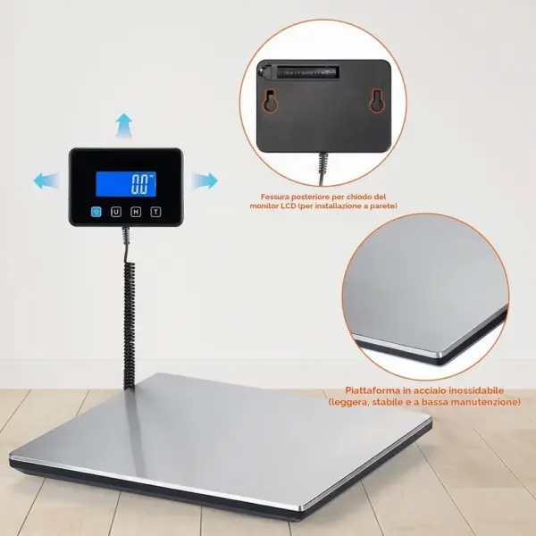 MUNBYN Bilancia 300 kg - Bilancia pesapacchi con display separato — 5 MUNBYN Bilancia 300 kg - Bilancia pesapacchi con display separato — 5