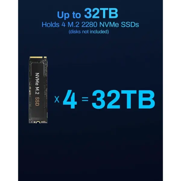 TERRAMASTER D4 SSD - NVMe-Gehäuse für 4 M.2-SSDs, USB4 40 Gbit/s, ohne SSD — 5 TERRAMASTER D4 SSD - NVMe-Gehäuse für 4 M.2-SSDs, USB4 40 Gbit/s, ohne SSD — 5