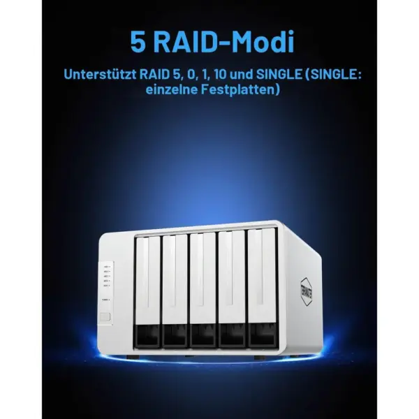 TERRAMASTER D5-310 - RAID-Gehäuse mit 5 Einschüben, Hardware-RAID 5/0/1/10, USB 5 Gbit/s, ohne Festplatten — 2 TERRAMASTER D5-310 - RAID-Gehäuse mit 5 Einschüben, Hardware-RAID 5/0/1/10, USB 5 Gbit/s, ohne Festplatten — 2