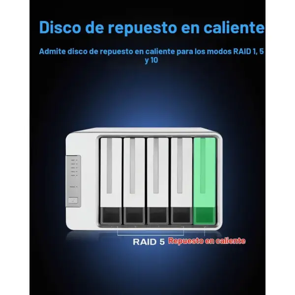 TERRAMASTER D5-310 - Caja RAID de 5 bahías por hardware, USB 3.1 Gen 1 de 5 Gbps (sin discos) — 4 TERRAMASTER D5-310 - Caja RAID de 5 bahías por hardware, USB 3.1 Gen 1 de 5 Gbps (sin discos) — 4